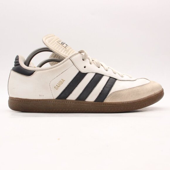 adidas Samba White and Black Leather Sneakers - Picture 1 of 15